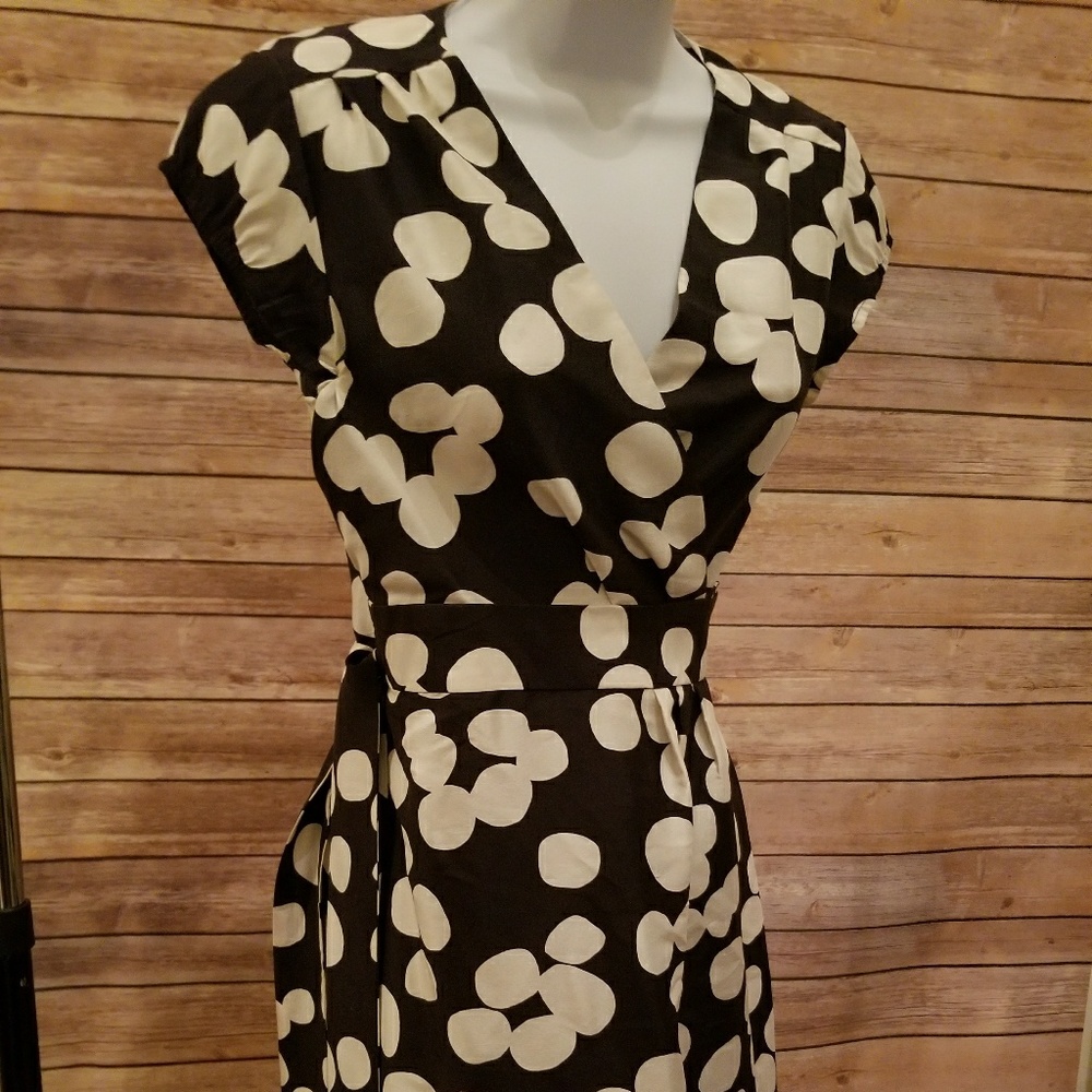 Banana Republic Navy Silk Wrap Dress